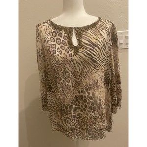 Chico 2 Animal Print Tunic Top Size 2 (Large)   AF729